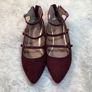 Burgundy Report flats.